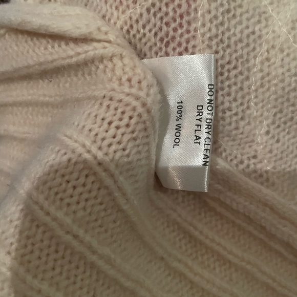 FINAL SALE โผ๏ธ DANIELLE GUIZIO Wool Sweater Beige Sleeveless Embroidered - Picture 7 of 7